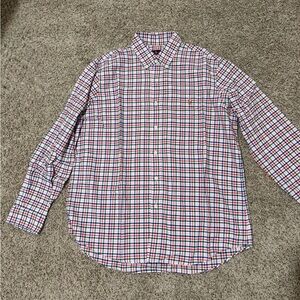 Polo Ralph Lauren Men's Red and Blue Checkered Shirt